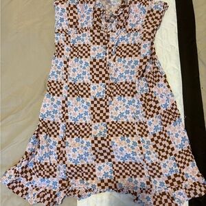 Floral Checkered Dress
